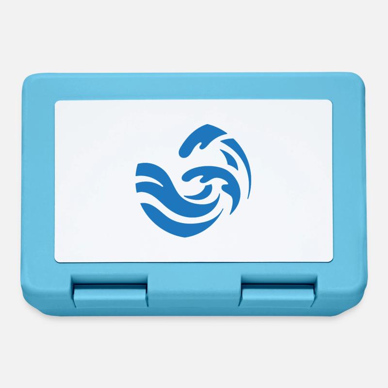 simple blue wave design - Lunchbox - sapphire blue
