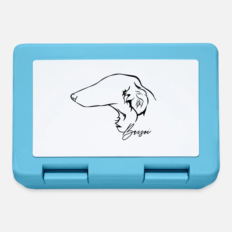 BARSOI Profil Chiens Chiens Greyhounds Wilsigns - Boîte à goûter - bleu saphir