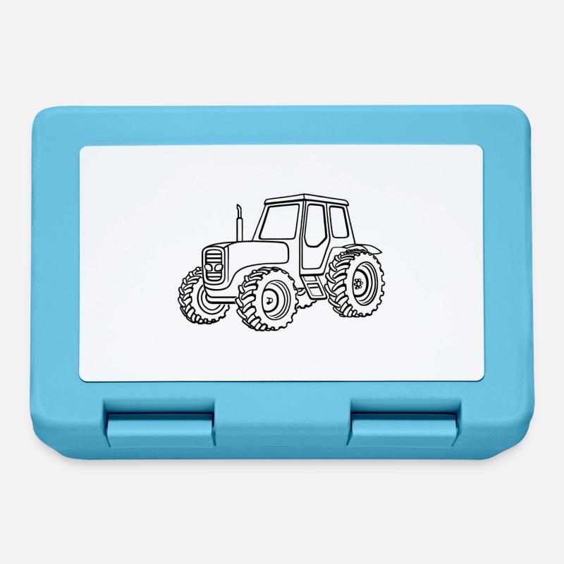 Tractor, black - Lunchbox - sapphire blue