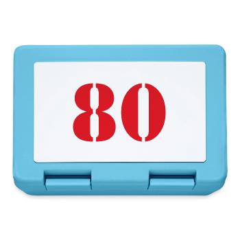 80. 80 JAHRE. 80. JUBILÄUM. 80-JAHRES-JUBILÄUM. - Brotdose - Saphirblau - Vorne