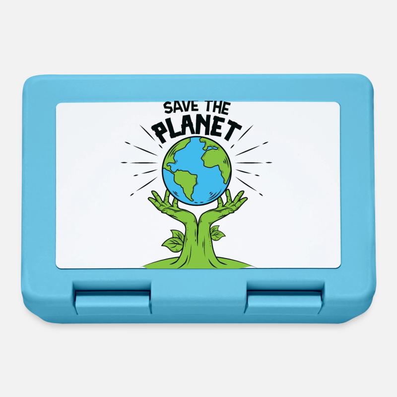 Save the planet - Boîte à goûter - bleu saphir