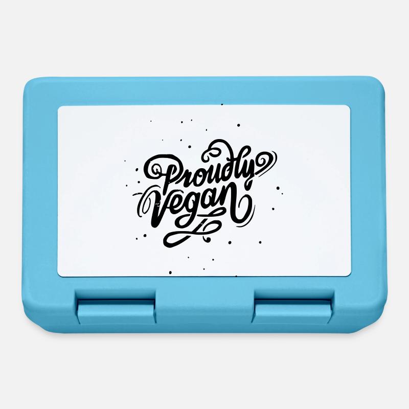 Fièrement Vegan Vintage Blanc - Boîte à goûter - bleu saphir
