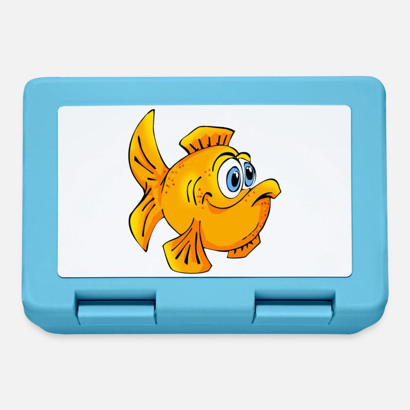 Fisch Goldfisch comic Cartoon - Brotdose - Saphirblau