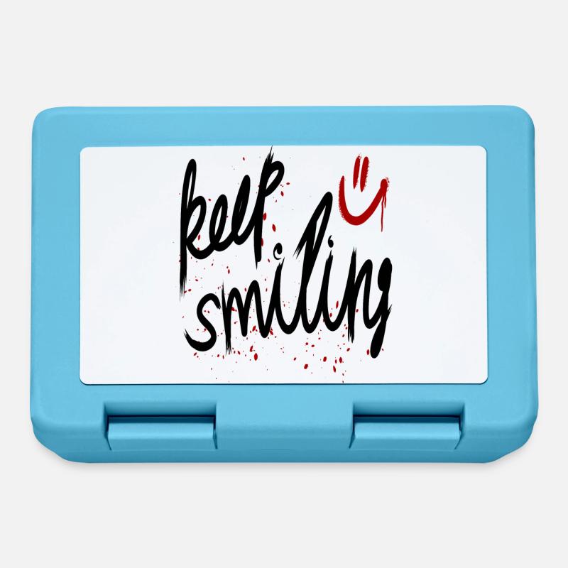 keep smiling - Lunchbox - sapphire blue