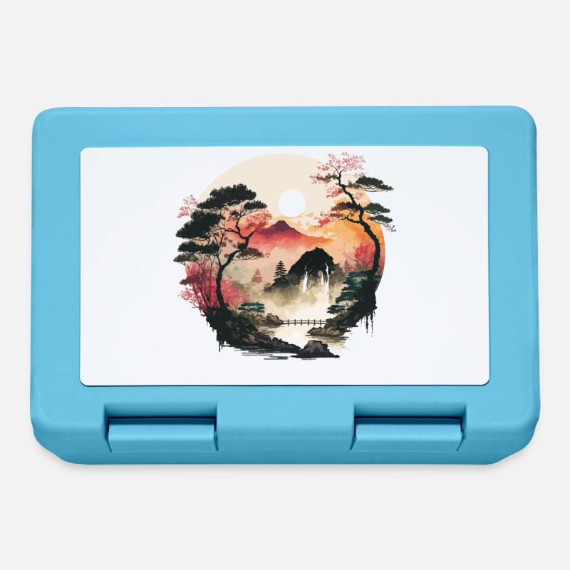Paysage de yoga - Boîte à goûter - bleu saphir