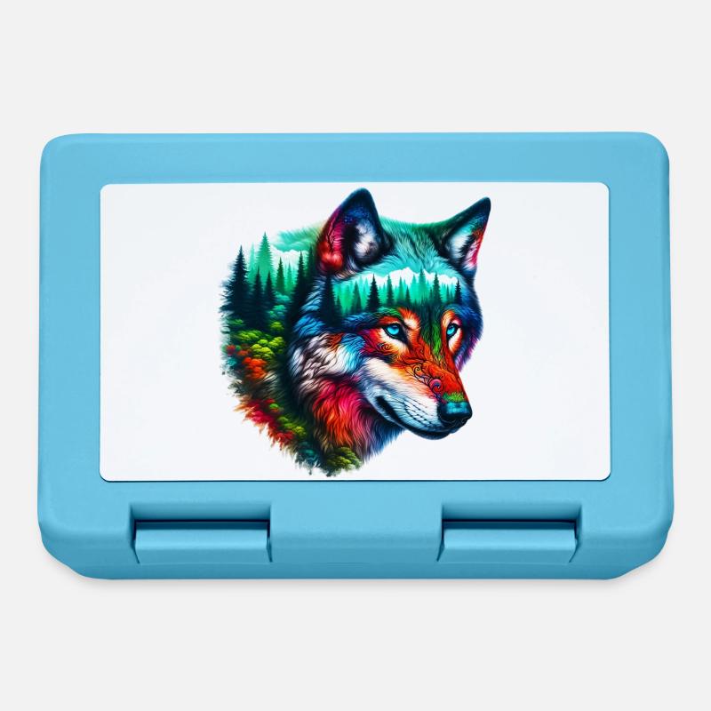 Loup - Boîte à goûter - bleu saphir