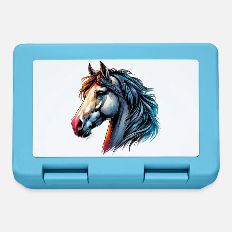Cheval - Boîte à goûter - bleu saphir
