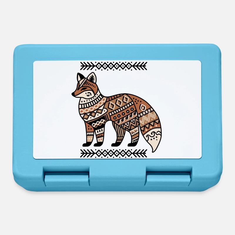 Boho fox : un design élégant pour les amoureux de la nature - Boîte à goûter - bleu saphir