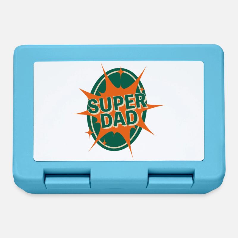 Conception de style bande dessinée Super Dad - Boîte à goûter - bleu saphir