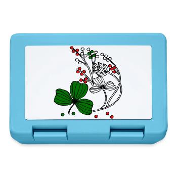 Fleurs sauvages aux baies rouges et vertes - Boîte à goûter - bleu saphir - Devant