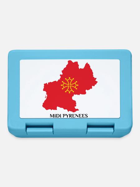 Carte du midi-pyrénée - Boîte à goûter - bleu saphir