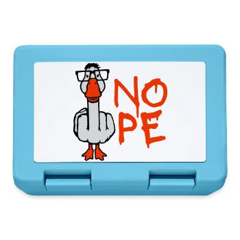 Gans Nope Mittelfinger Nerd Geek Hornbrille Schlau - Brotdose - Saphirblau - Vorne