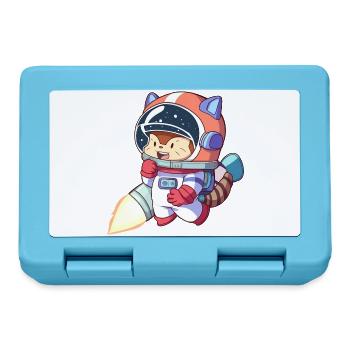 Astronaute chat en combinaison spatiale - Boîte à goûter - bleu saphir - Devant