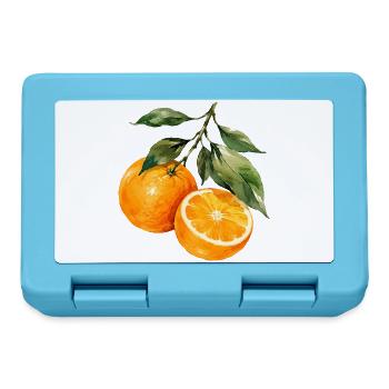 Orangen Aquarell Obstzweig - Brotdose - Saphirblau - Vorne