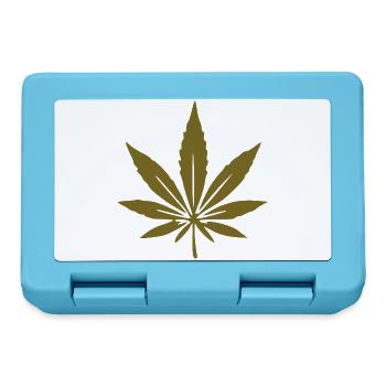 Hanf Hanfblatt Cannabis Blatt Geschenk Kiffer - Brotdose - Saphirblau - Vorne