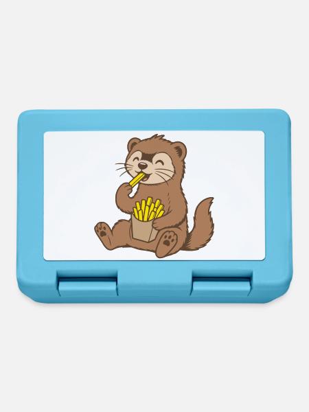 Frettchen Pommes Frites - Brotdose - Saphirblau