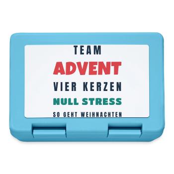 Team Advent Vier Kerzen null Stress Adventszeit - Brotdose - Saphirblau - Vorne