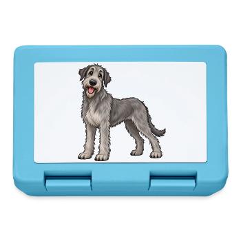 Irischer Wolfshund Kawaii Style – Süßer Hund - Brotdose - Saphirblau - Vorne