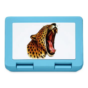 Intensive-farbger Leopardenkopf Roar - Brotdose - Saphirblau - Vorne