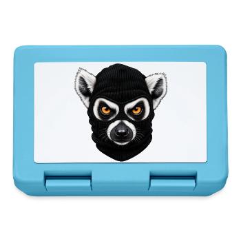Katta mit Sturmhaube – Frecher Lemur - Brotdose - Saphirblau - Vorne