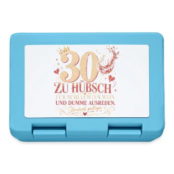 30 Geburtstag Frau Wein Geschenk Lustiger Spruch - Brotdose - Saphirblau - Vorne