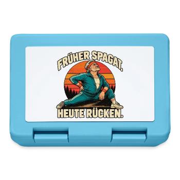 Früher Spagat - Heute Rücken - Brotdose - Saphirblau - Vorne