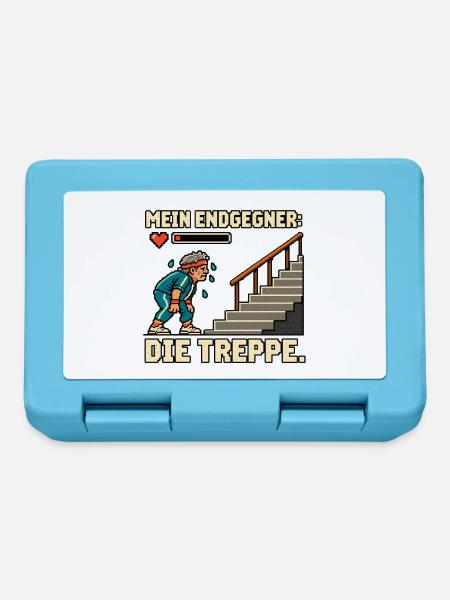 Mein Endgegner die Treppe - Brotdose - Saphirblau