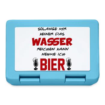 Wasser reichen Bier trinken Alkohol Sprüche - Brotdose - Saphirblau - Vorne