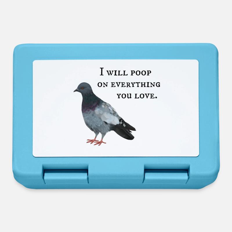 Taube - I will poop on everything - Brotdose - Saphirblau