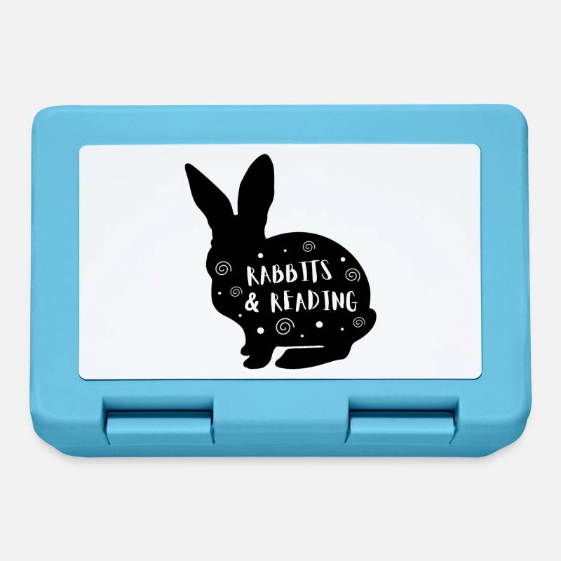 Lapins & Lecture - Boîte à goûter - bleu saphir