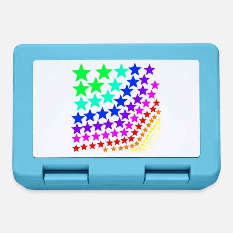 Bunte Sterne Regenbogen Geschenkidee - Brotdose - Saphirblau