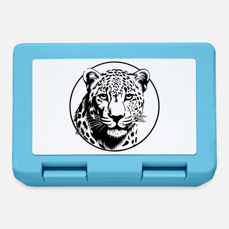 Leopard - Brotdose - Saphirblau