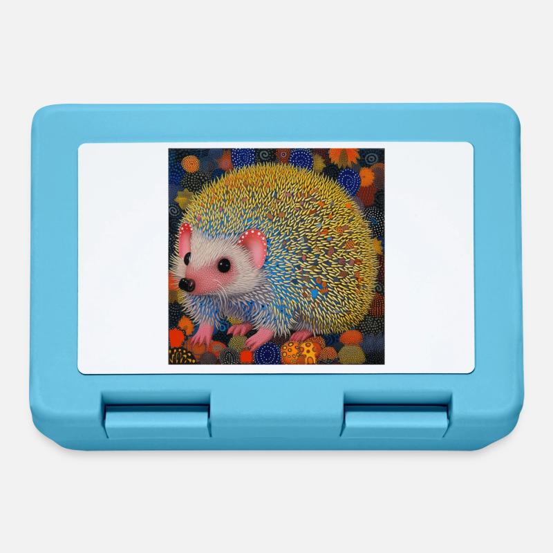 igel, bunt, tier, geschenk, geschenkidee - Brotdose - Saphirblau