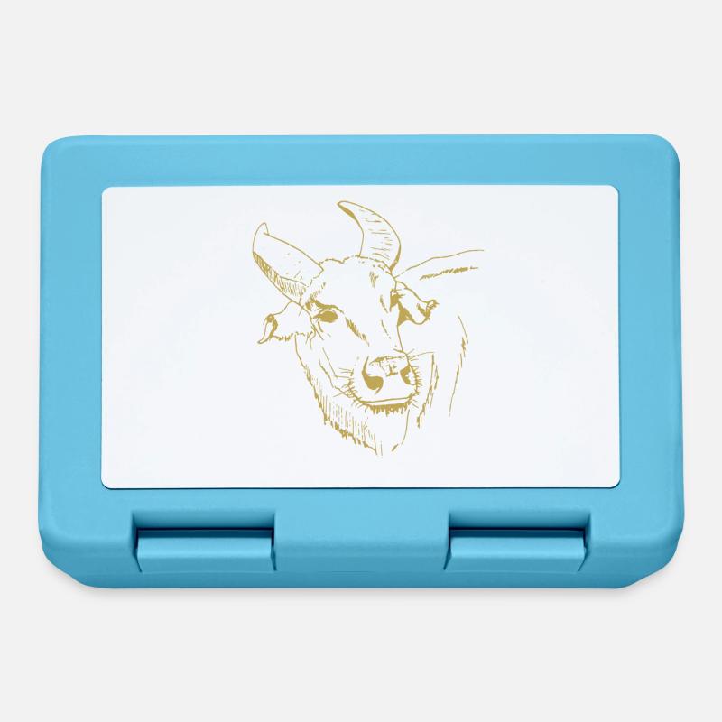 Illustrated designs with ox - Lunchbox - sapphire blue