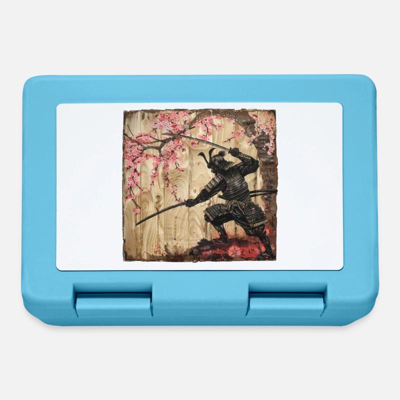 Japanisch, Samurai, Kirschblüte, Kunst, Ukiyo-E - Brotdose - Saphirblau