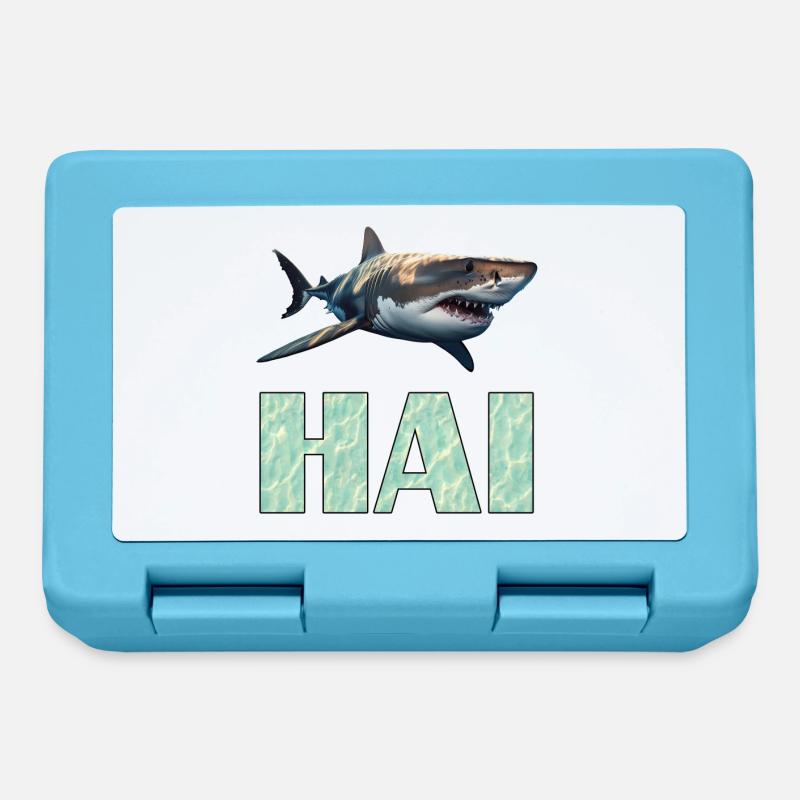 Great white shark - Lunchbox - sapphire blue