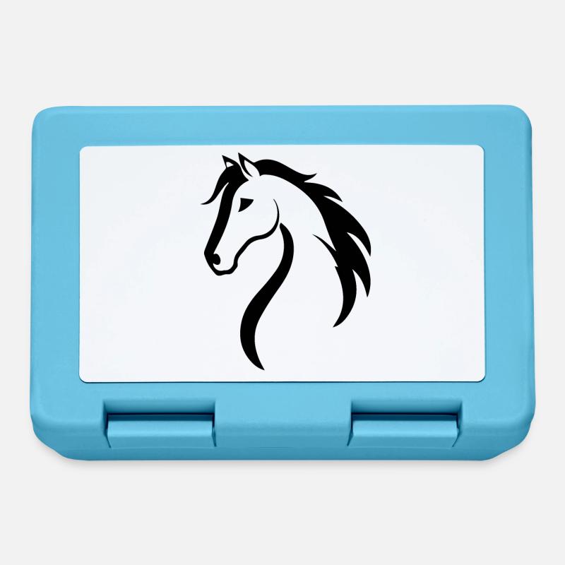 Cheval Chevaux Équitation Cavalier - Boîte à goûter - bleu saphir