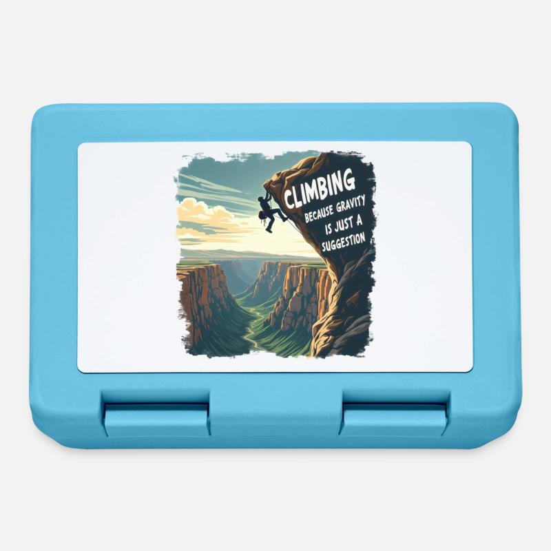 Climbing - Because Gravity Is Just a Suggestion - Lunchbox - sapphire blue