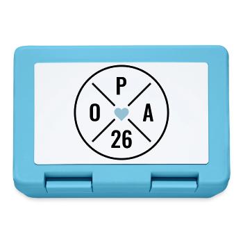 Opa 26 - Herz - Baby Ankündigung - Opa 2026 - Brotdose - Saphirblau - Vorne