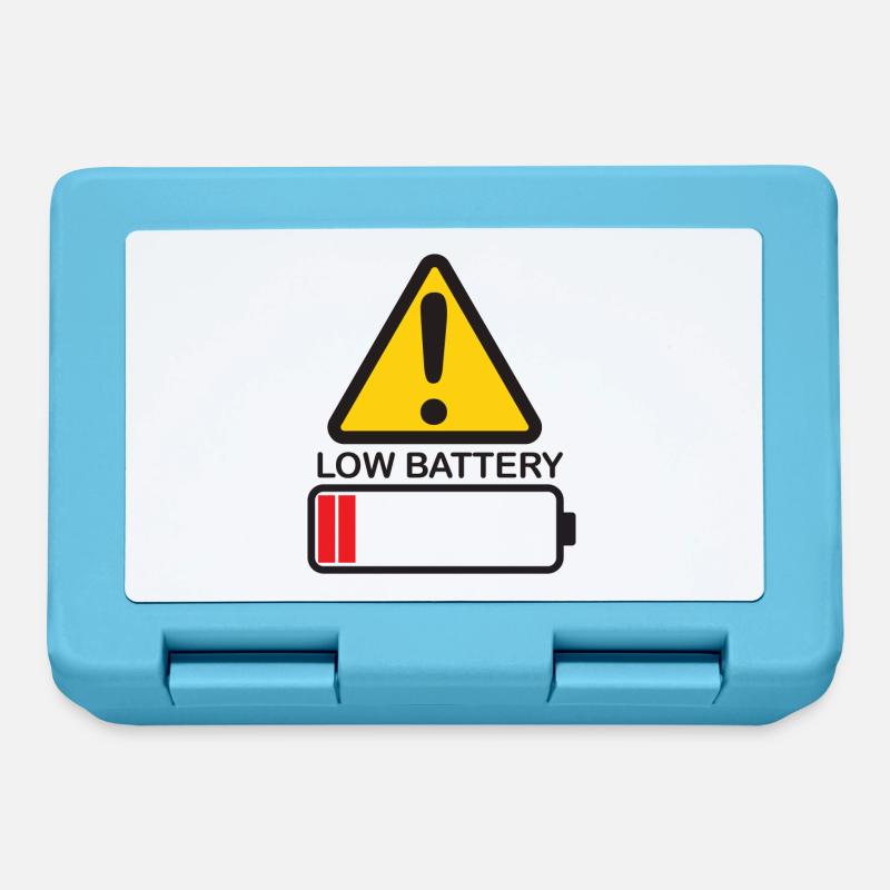 Low Battery Warning - Brotdose - Saphirblau