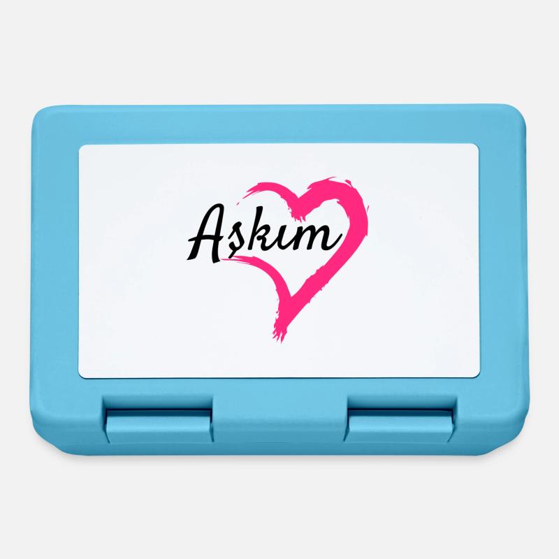 Askim Wort Türkisch Geschenkidee Liebe - Brotdose - Saphirblau