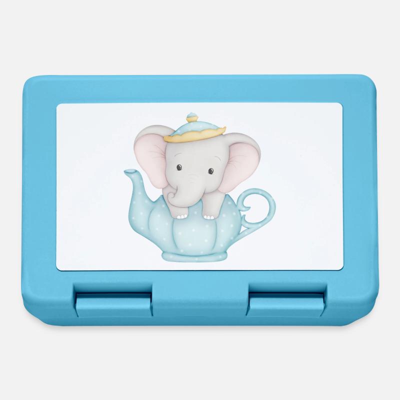mignon éléphant dans une théière - Boîte à goûter - bleu saphir