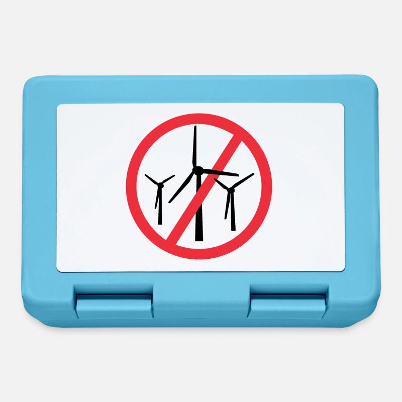 Arrêtez les éoliennes, non aux parcs éoliens - Boîte à goûter - bleu saphir