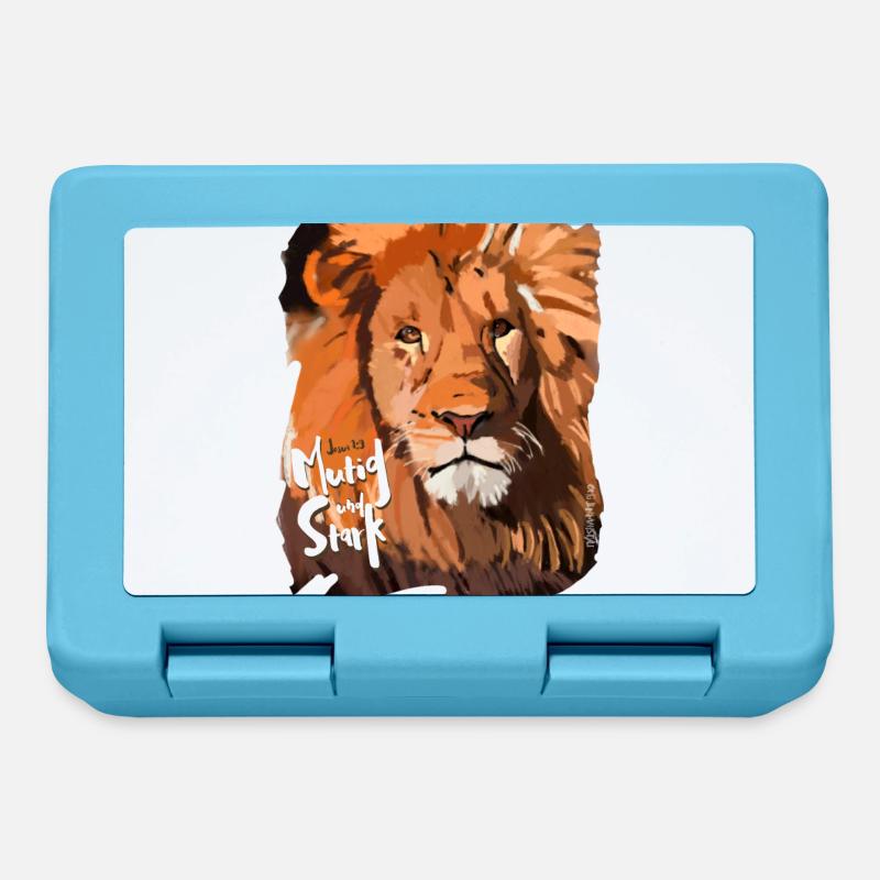 Lion (Josué 1:9) - Boîte à goûter - bleu saphir