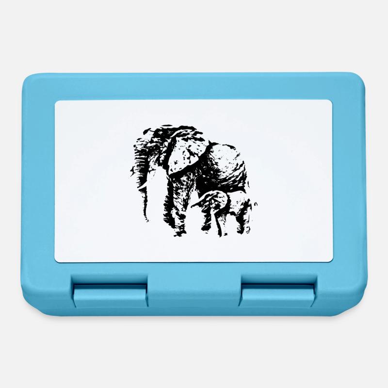 Elefant - Brotdose - Saphirblau