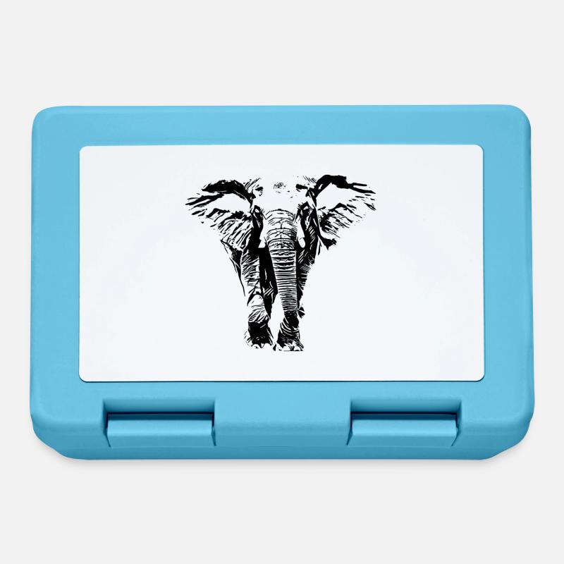 Éléphant - Boîte à goûter - bleu saphir