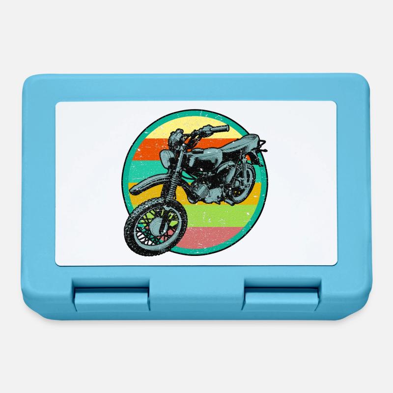 Patch de relief rétro pour cyclomoteur 3D look usé - Boîte à goûter - bleu saphir