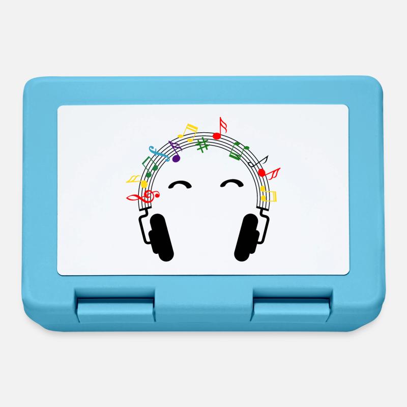 Musical sheet music musical notes pattern. Music - Lunchbox - sapphire blue