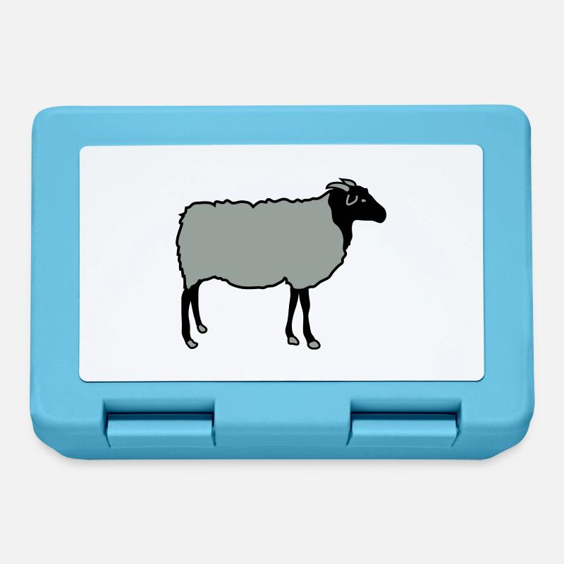 moutons - Boîte à goûter - bleu saphir