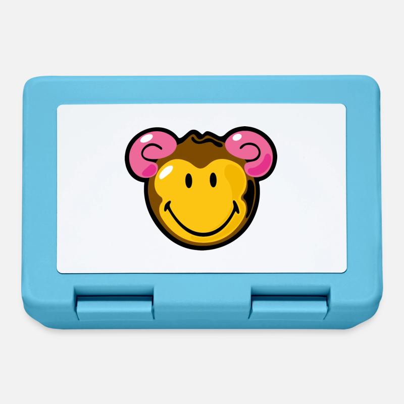 Smiley Monkey - Lunchbox - sapphire blue